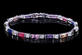 SUPERB Fashion AAA+ Cubic Zirconia Simulated Diamonds Charming Lovely Red Green Blue Tennis Bracelets - The Jewellery Supermarket