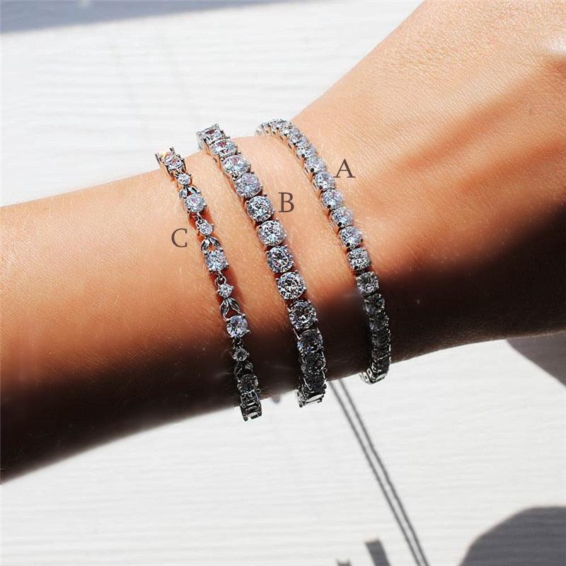 AMAZING Trendy Round AAA+ Cubic Zirconia Simulated Diamonds Tennis Bracelets Bangles for Women - The Jewellery Supermarket
