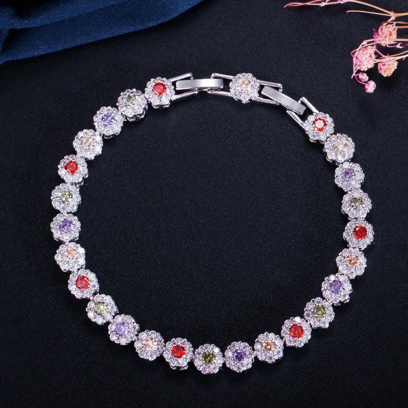 Classic Micro Pave Round AAA+ Cubic Zirconia Simulated Diamonds Yellow Gold Color Tennis Bracelets for Women - The Jewellery Supermarket