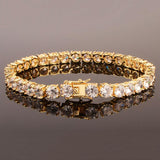 CAPTIVATING Gold Color 1 Row AAA+ Cubic Zirconia Simulated Diamonds Tennis Link Bracelets - The Jewellery Supermarket