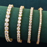 CAPTIVATING Gold Color 1 Row AAA+ Cubic Zirconia Simulated Diamonds Tennis Link Bracelets - The Jewellery Supermarket