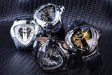 NEW - Luxury Men Golden SteampunkTriangle Skeleton Movement Mechanical Wrist Watch - The Jewellery Supermarket