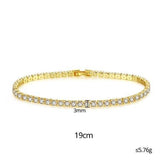 EXQUISITE Charming AAA+ Cubic Zirconia Simulated Diamonds Gold Colour Tennis Bracelets - The Jewellery Supermarket