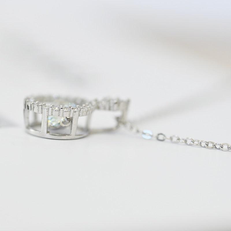 Dancing Diamond Design 1/0.8 CT Round Cut VVS High Quality Moissanite Diamonds Necklace Luxury Jewellery - The Jewellery Supermarket