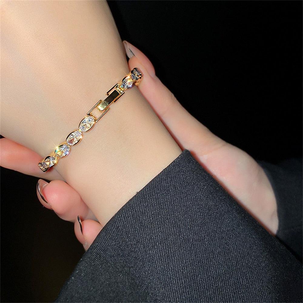 Exquisite Geometry AAA+ Cubic Zirconia Tennis Bracelets for Women - Crystal Fashion Bracelets - The Jewellery Supermarket