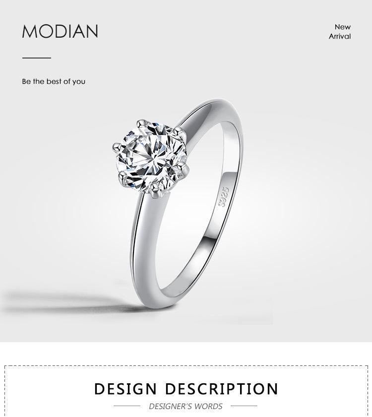 Appealing Silver Shine Classic AAA+ Cubic Zirconia Diamond Ring - The Jewellery Supermarket