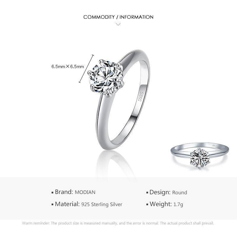 Appealing Silver Shine Classic AAA+ Cubic Zirconia Diamond Ring - The Jewellery Supermarket