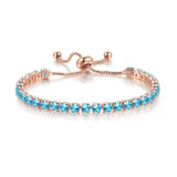 CHARMING Adjustable Colorful Birthstone AAA CZ Crystals MUlticolour Tennis Bracelets for Women - The Jewellery Supermarket