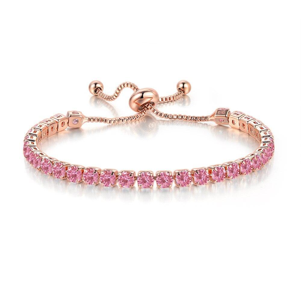 CHARMING Adjustable Colorful Birthstone AAA CZ Crystals MUlticolour Tennis Bracelets for Women - The Jewellery Supermarket