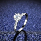 Attractive Platinum Plated Round Cut High Quality Moissanite Diamonds Rings - Fine Jewellery - The Jewellery Supermarket
