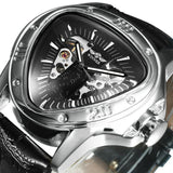 NEW - Men Golden Triangle Skeleton Mechanical Automatic Sport Watch - The Jewellery Supermarket