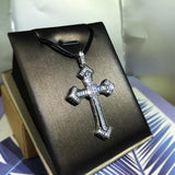 Classic Cross Micro-Inlaid Silver Colour Cross Fine White AAA+ Cubic Zirconia Diamonds Pendant Necklace - The Jewellery Supermarket