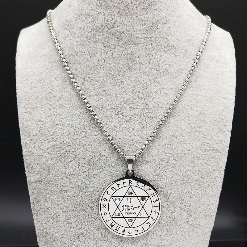NEW Pentacle Key Of Solomon Seal Stainless Steel Hexagram Necklace - The Jewellery Supermarket