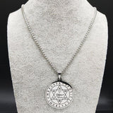 NEW Pentacle Key Of Solomon Seal Stainless Steel Hexagram Necklace - The Jewellery Supermarket