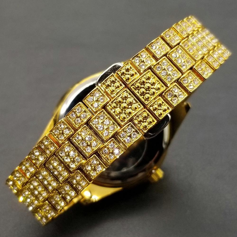 NEW Brand Luxury Roman Ice Out Automatic Date Full Simulated Diamonds Luminous Hip Hop Men Watches - The Jewellery Supermarket