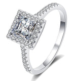1 CT Princess Cut High Quality Moissanite Diamonds Halo Wedding Promise Ring For Women - Luxury Jewellery - The Jewellery Supermarket