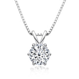 Lovely 1 Carat D Color ♥︎ High Quality Moissanite Diamond ♥︎ Real Silver Pendant Necklace - The Jewellery Supermarket