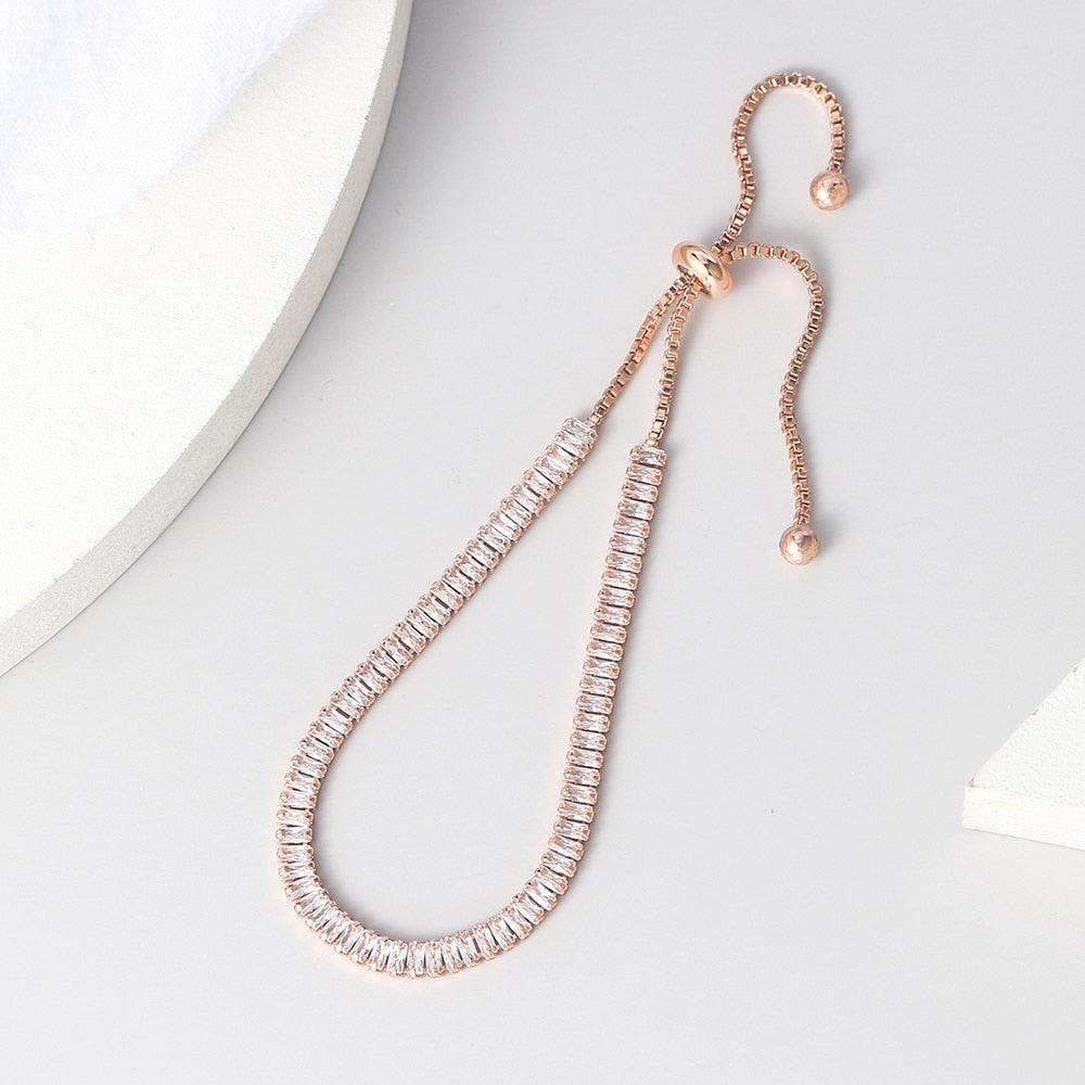 SPLENDID Tennis Bracelets For Women - Sparking AAA+ Zircon Diamonds Rose Gold Color Handmade Jewellery - The Jewellery Supermarket