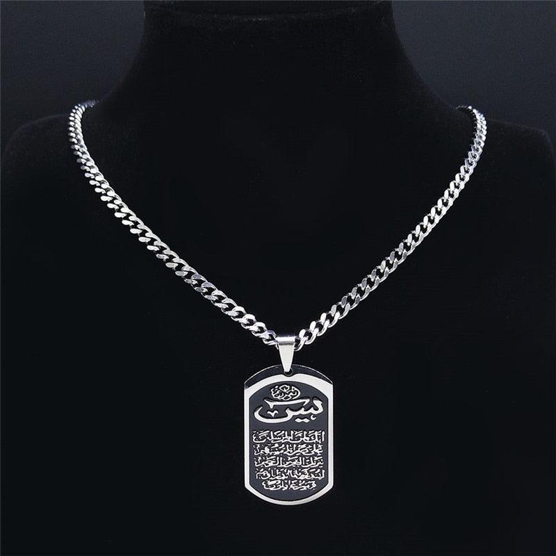NEW Silver Color Stainless Steel IslamIc Geometry Necklaces for Women/Men - The Jewellery Supermarket