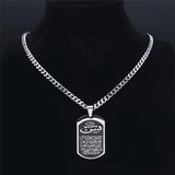 NEW Silver Color Stainless Steel IslamIc Geometry Necklaces for Women/Men - The Jewellery Supermarket