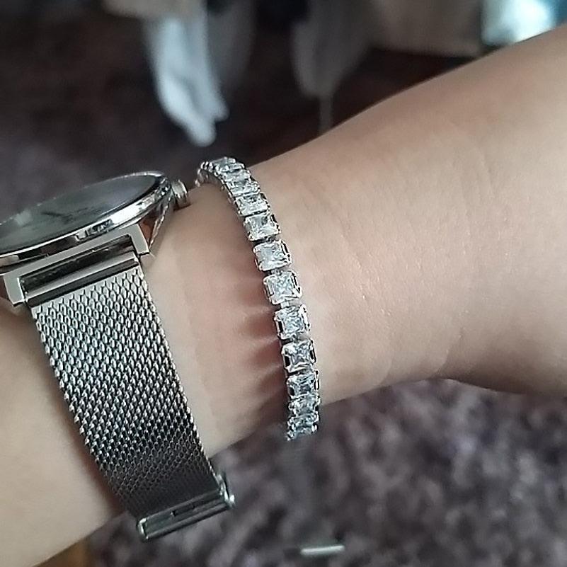 NEW Adjustable Various Size Clear AAA+ Zircon Diamonds Geometric Tennis Bracelets For Women - The Jewellery Supermarket