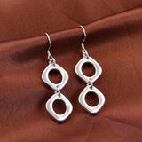 NEW ARRIVAL - Silver Round Square Necklace Earring Set For Woman - Fashion Charming Jewellery - The Jewellery Supermarket