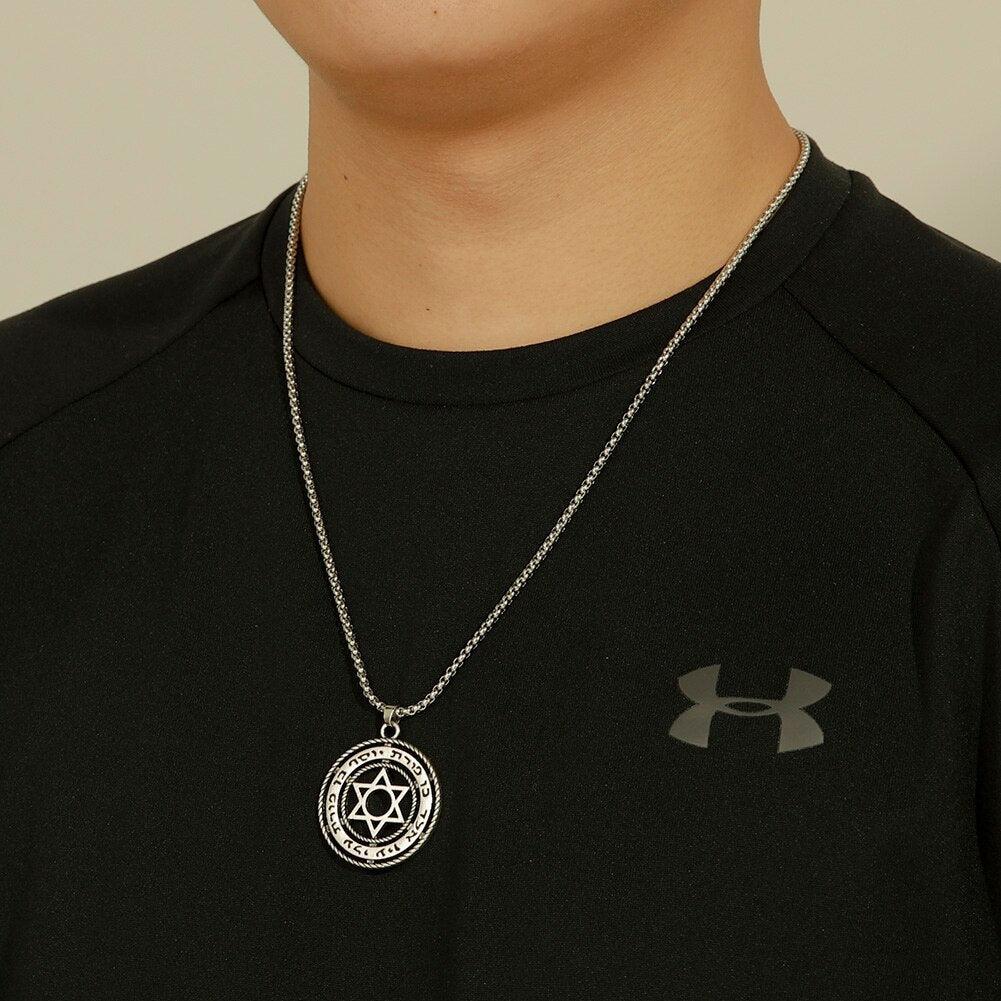 NEW Hollow Out Star of David Seal of Solomon Talisman Jewish Pendant Necklace - The Jewellery Supermarket