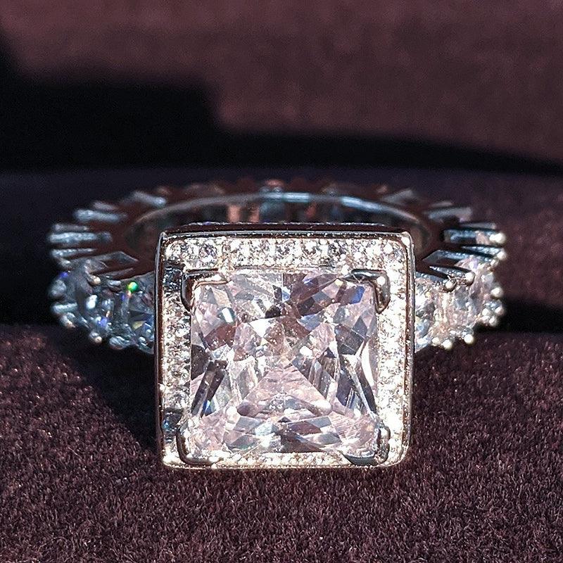 Best Offer - Luxury Women Silver Color Designer Ring For Engagement Anniversary - The Jewellery Supermarket