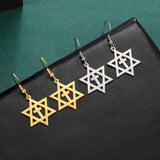 NEW Star of David Vintage Style Triple Spiral Drop Religious Earrings - The Jewellery Supermarket