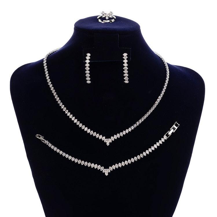 NEW ARRIVAL - Simple Lovely Ladies AAA+ Cubic Zirconia Diamonds jewellery Set - The Jewellery Supermarket