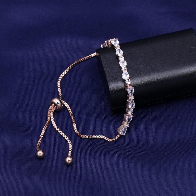 CHARMING Brand Teardrop and Round AAA+ Cubic Zircon Simulated Diamonds Tennis Bracelets - The Jewellery Supermarket