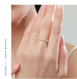 Charming 925 Silver Gold Round Elegant Small Pearl Rings For Anniversary - The Jewellery Supermarket