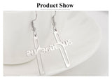 Stainless Steel Christian Jesus Cross Dangle Drop Earrings for Women - Religious Jewellery - The Jewellery Supermarket