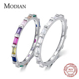 Authentic Rainbow Emerald cut Rectangle AAAA Simulated Diamonds Rings - Wedding Engagement Jewellery