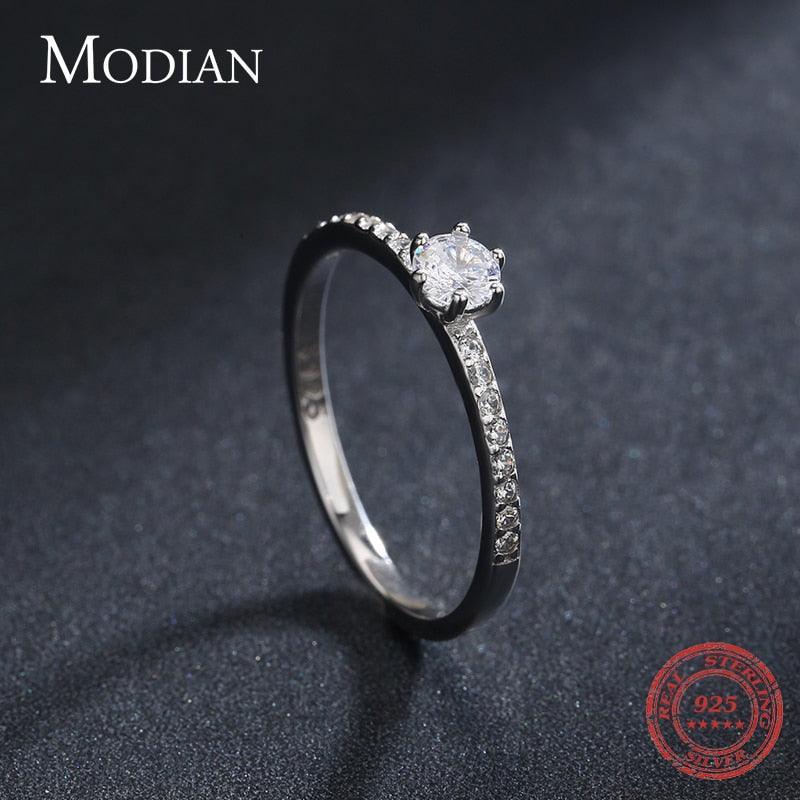 *NEW* Sterling Silver Simple Round Clear High Quality AAA+ Cubic Zirconia Diamonds Rings - The Jewellery Supermarket