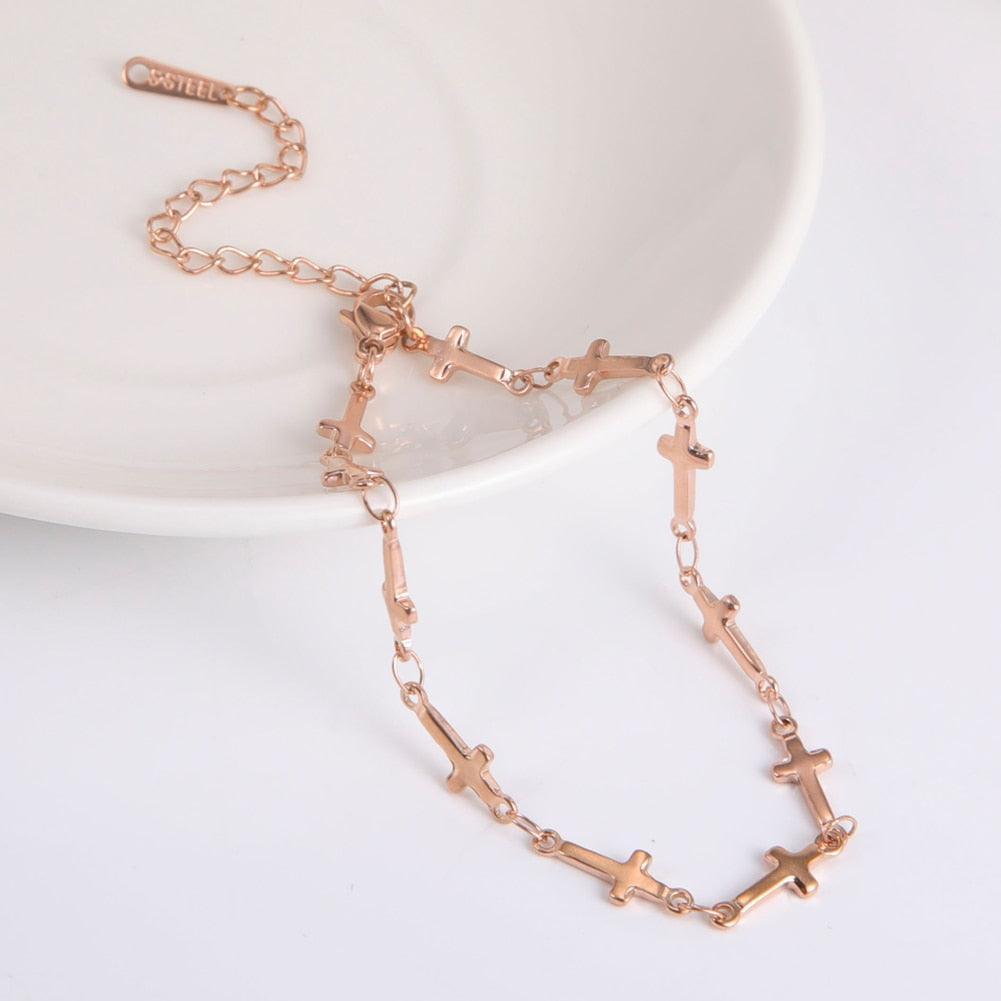 BEST SELLER Cute Fashion Cross Bracelet Stainless Steel Adjustable Bracelets - Jesus Christian Jewellery - The Jewellery Supermarket