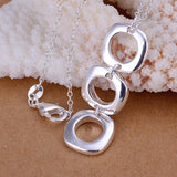 NEW ARRIVAL - Silver Round Square Necklace Earring Set For Woman - Fashion Charming Jewellery - The Jewellery Supermarket