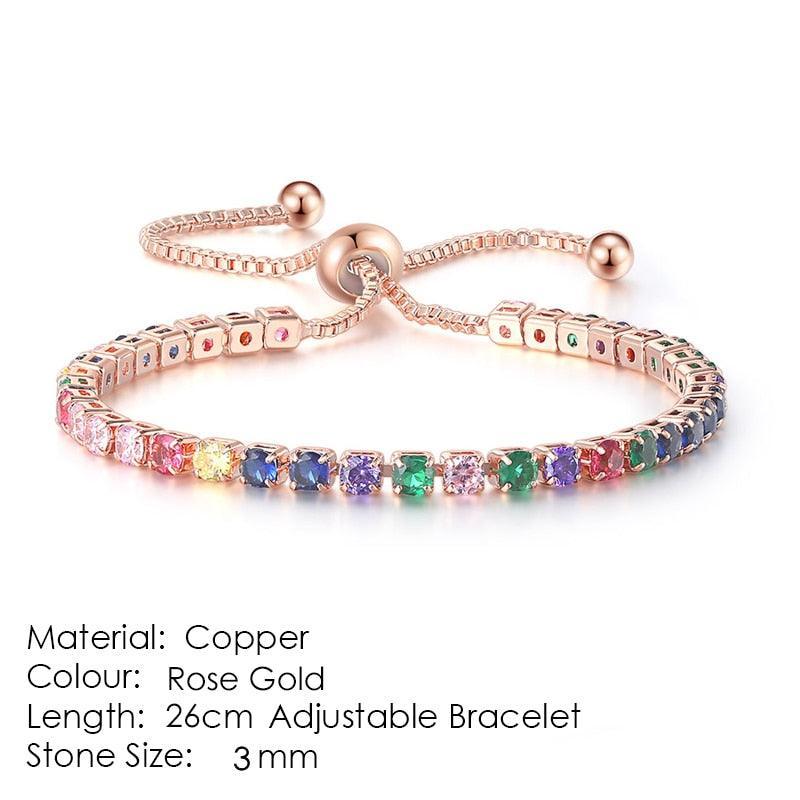 SPLENDID Tennis Bracelets For Women - Sparking AAA+ Zircon Diamonds Rose Gold Color Handmade Jewellery - The Jewellery Supermarket