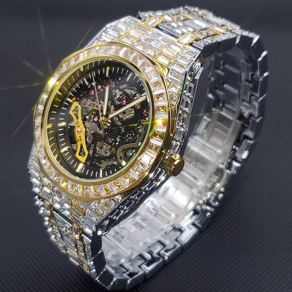 Luxury Men MISS FOX Hip Hop Ice Out Mechanical Waterproof Watch - The Jewellery Supermarket