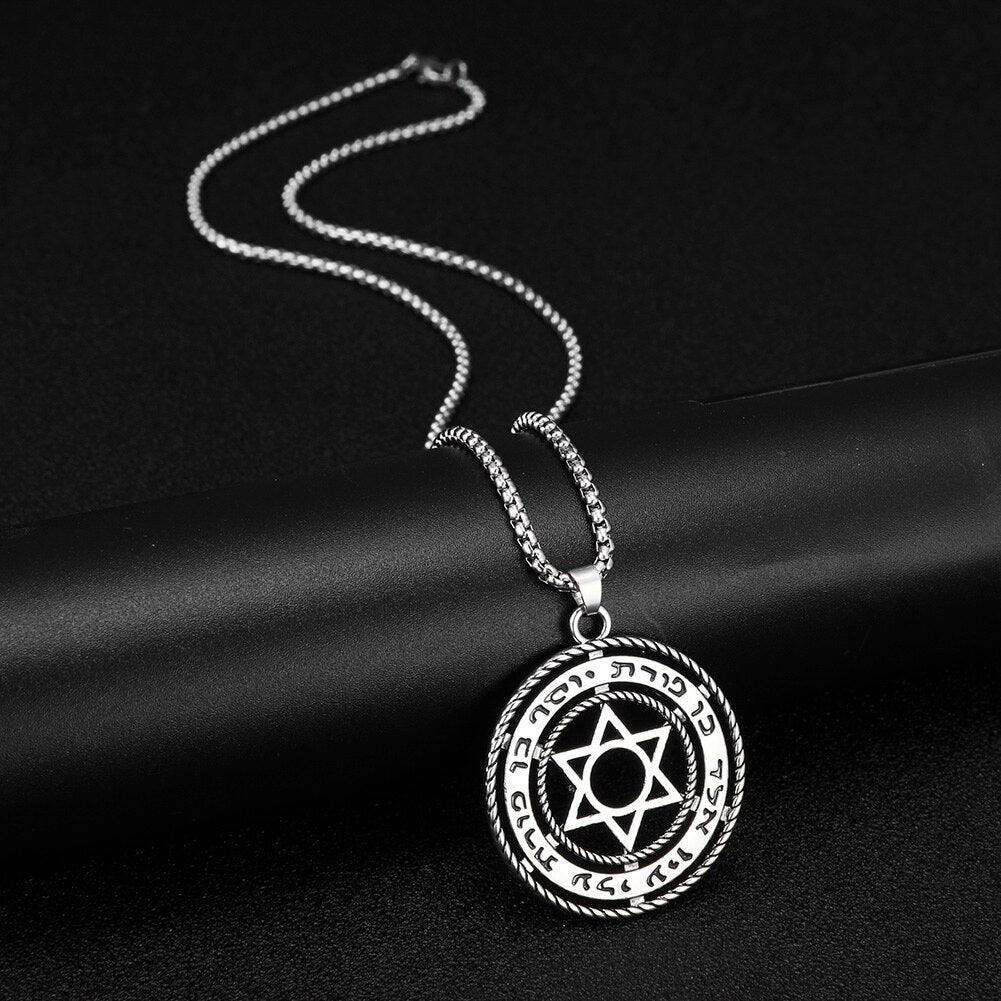 NEW Hollow Out Star of David Seal of Solomon Talisman Jewish Pendant Necklace - The Jewellery Supermarket