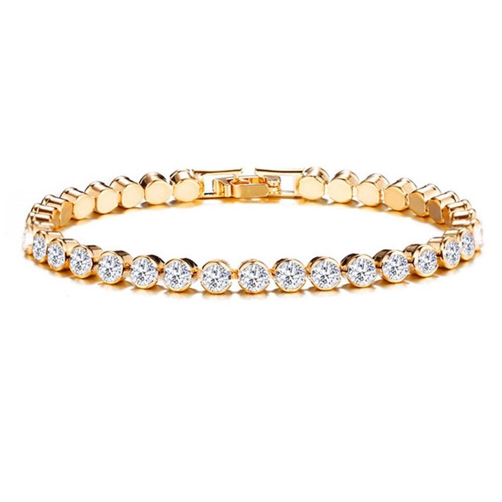 LOWEST PRICE - Luxury High Quality AAA Cubic Zirconia Crystals Tennis Bracelets For Women - Gold Silver Color Bracelets - The Jewellery Supermarket
