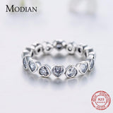 NEW ARRIVAL - Silver Classic AAA+ Cubic Zirconia Diamonds Real Sterling Hearts Ring - The Jewellery Supermarket