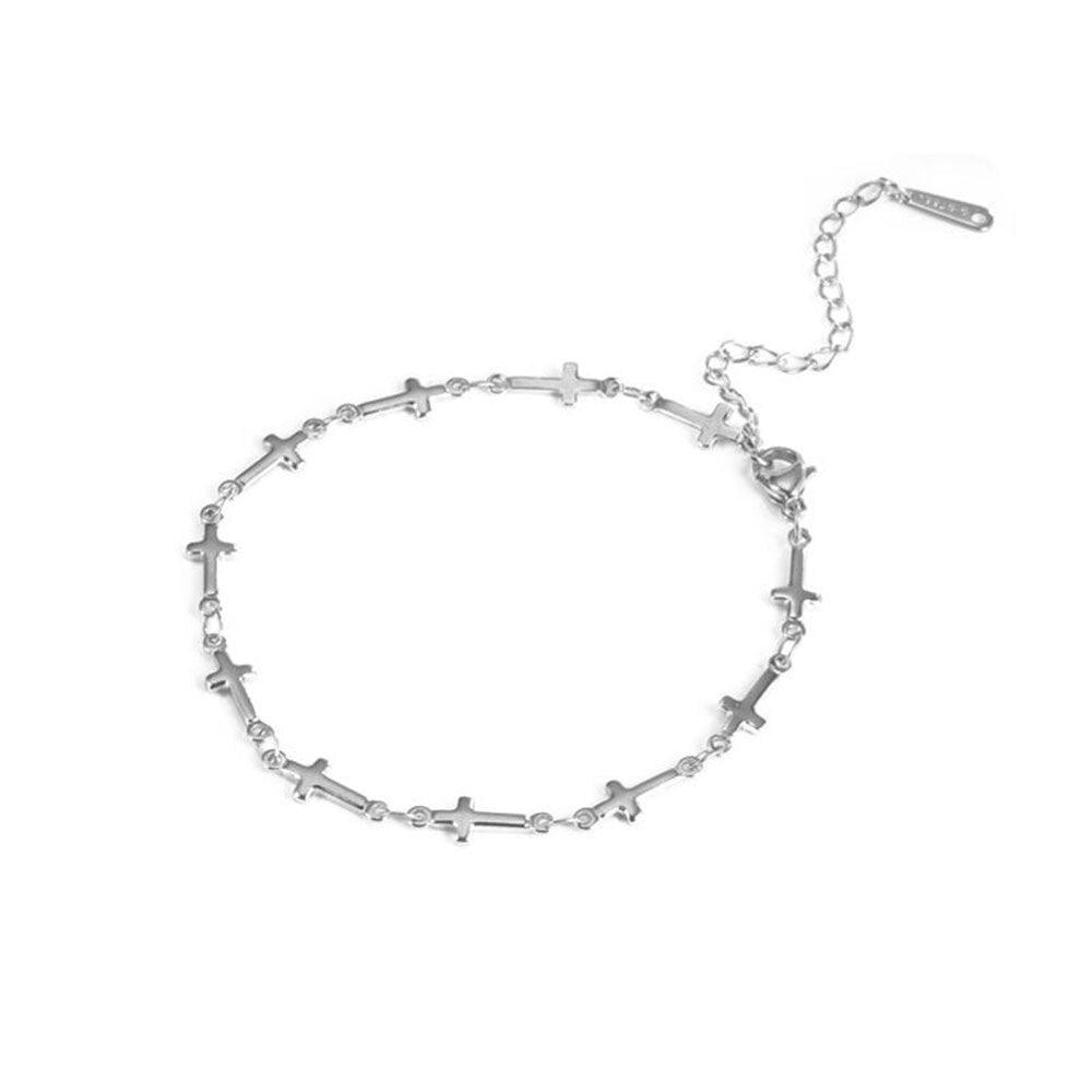 Popular Gold Color Cross Stainless Steel Jesus Christian Chain Bracelets for Women - Religious Jewellery - The Jewellery Supermarket