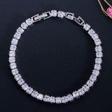 Fashion Tennis Style White Gold Color AAA+ Cubic Zirconia Simulated Diamonds With Red Blue Black Green Bracelets - The Jewellery Supermarket