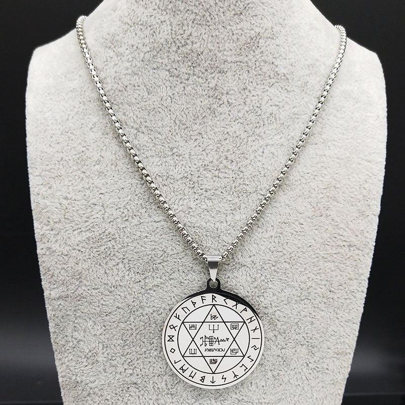 NEW Pentacle Key Of Solomon Seal Stainless Steel Hexagram Necklace - The Jewellery Supermarket
