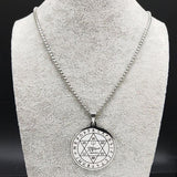 NEW Pentacle Key Of Solomon Seal Stainless Steel Hexagram Necklace - The Jewellery Supermarket