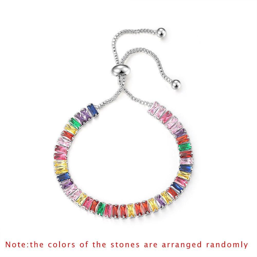 NEW Luxury 2.5*5 mm Multicolor AAA+ Zircon Diamonds Women's Tennis Bracelets - BEST SELLER - The Jewellery Supermarket