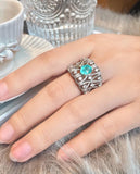 Brilliant Supernatural Luxury AAA+ Zirconia Geometric Aquamarine Fashion Ring - The Jewellery Supermarket