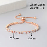 NEW Adjustable Various Size Clear AAA+ Zircon Diamonds Geometric Tennis Bracelets For Women - The Jewellery Supermarket