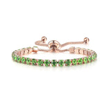 CHARMING Adjustable Colorful Birthstone AAA CZ Crystals MUlticolour Tennis Bracelets for Women - The Jewellery Supermarket